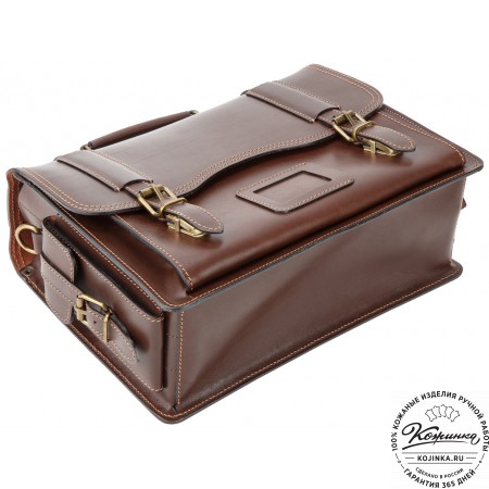 Кожаный портфель-кофр "Адъютант" (тёмно-коричневый)